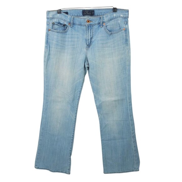 Lucky Brand Sweet N Low Boot Cut Jeans Womens 14 Light Wash Distressed Denim - Picture 1 of 15